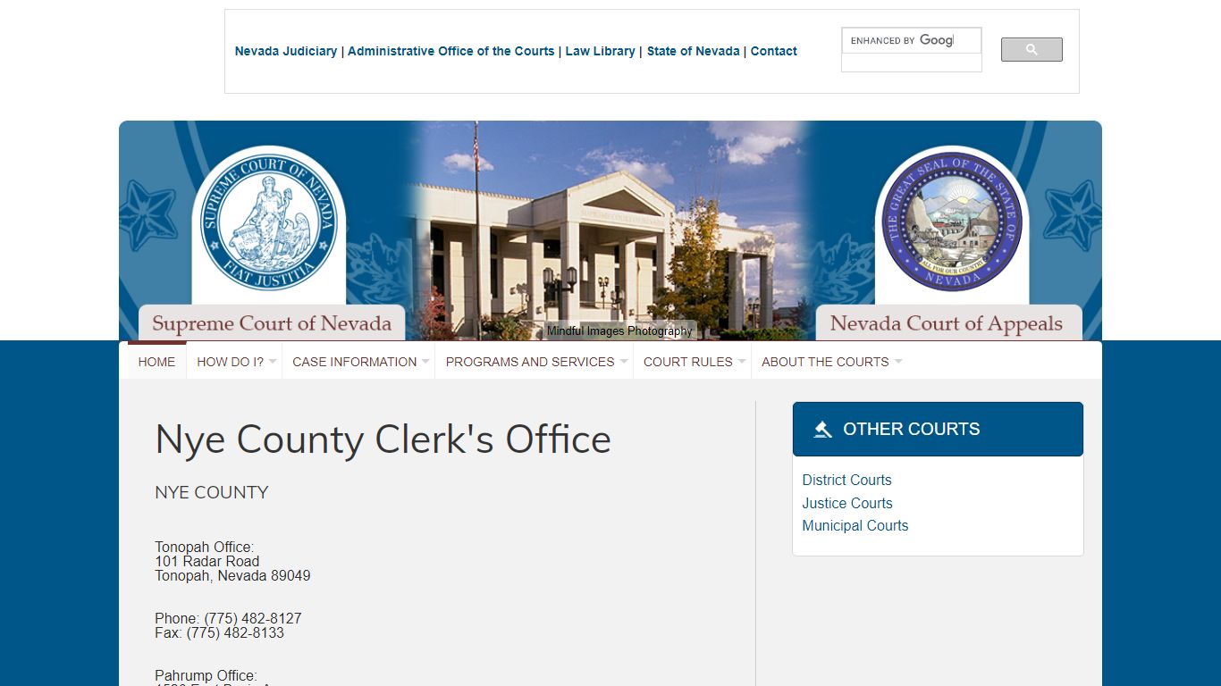 Nye County Clerk's Office - nvcourts
